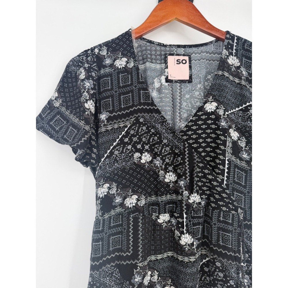 SO Juniors Dress Small Y2K Boho Whimsigoth Patchwork Retro Paisley Festival - Picture 2 of 12